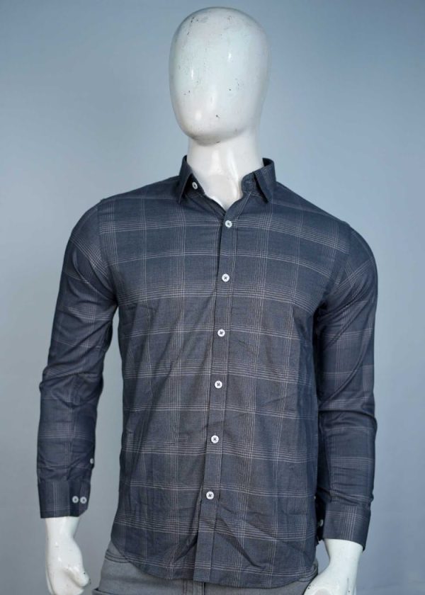 Men’s Grey Bold Check Shirt